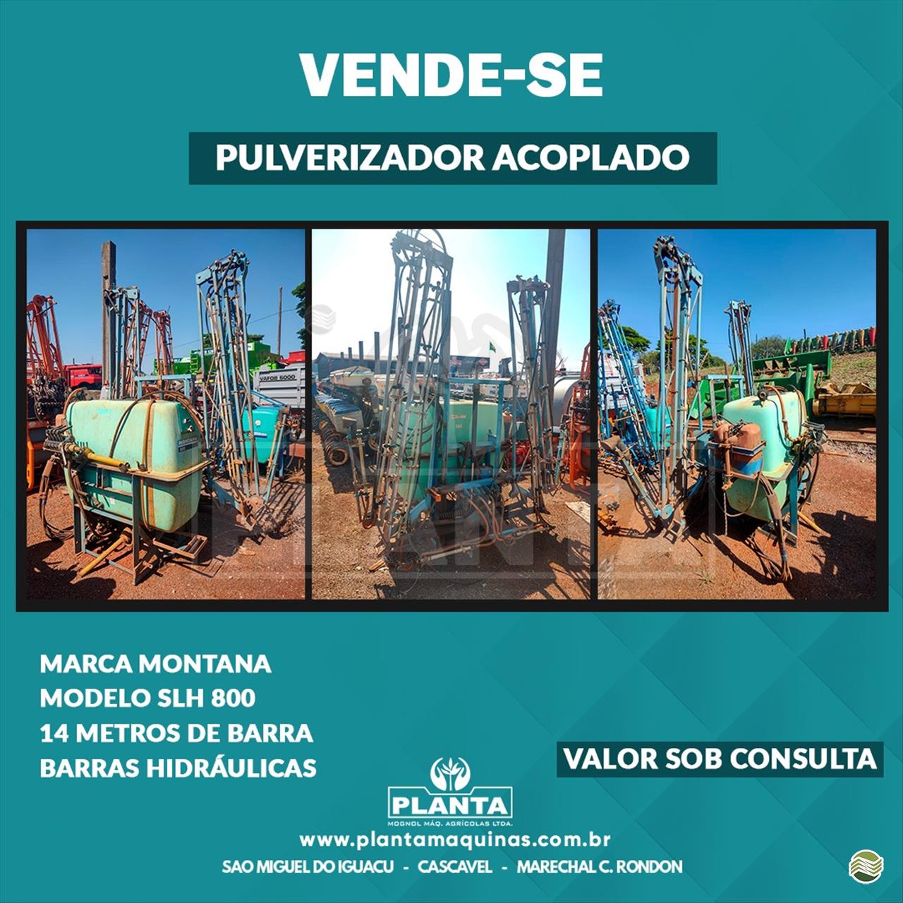 PULVERIZADOR MONTANA MONTANA SLH Acoplado Hidráulico Planta Máquinas - Kuhn CASCAVEL PARANÁ PR